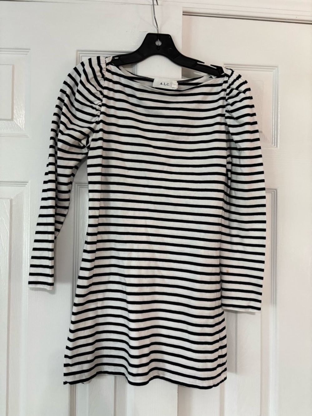 A.L.C. Black & White Striped Long Sleeve dress women’s xs